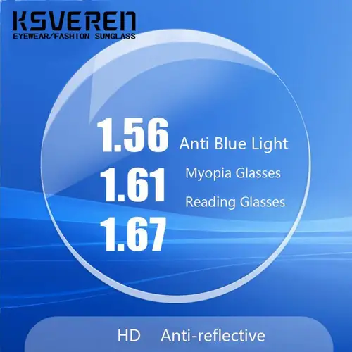 KSVEREN gafas graduadas personalizadas lente CR39 Anti luz azul 1,56/1,61/1,67 gafas ópticas lentes transparentes gafas de lectura para miopía