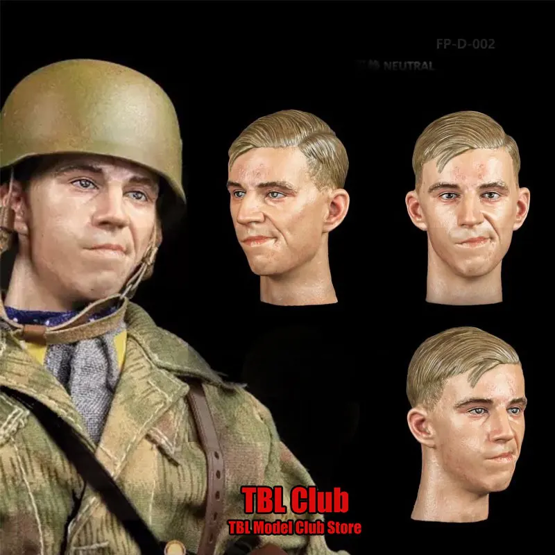 FP-D-002 1/6 Scale Male Soldier Head Carving Young Men Expressions Head Sculpt Fit 12inch Action Figure Doll