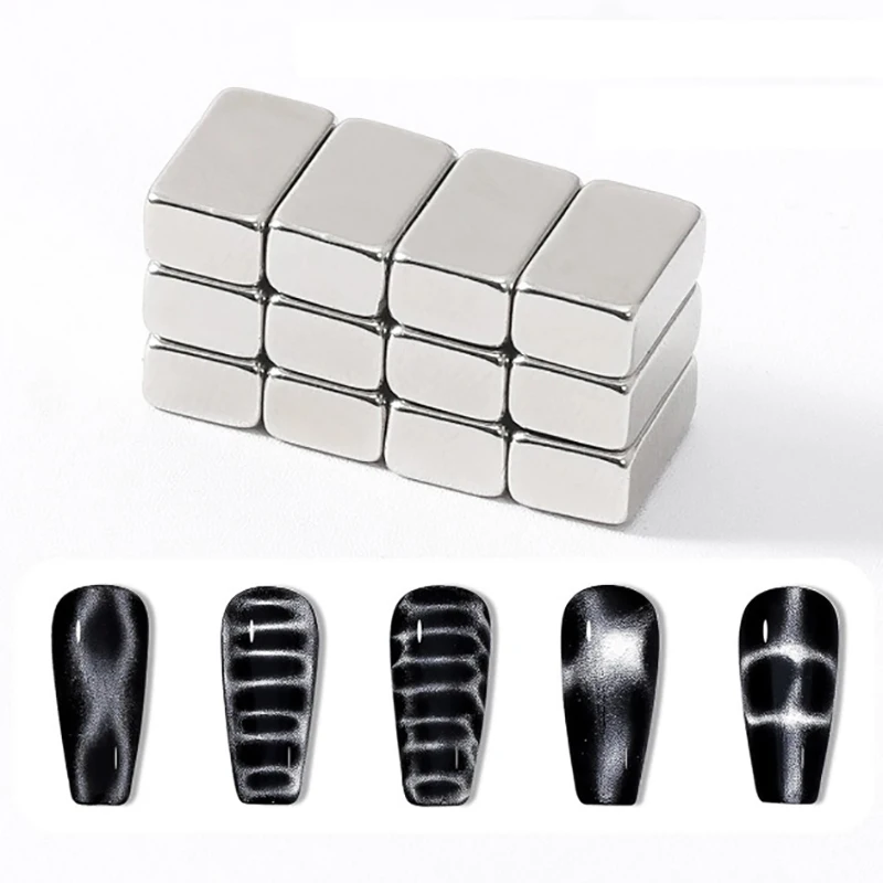 12Pcs Crocodile Pattern Nail Magnet Multi-function Super Strong Magnetic Beads Stick Board Nail UV Magnetic Gel Magnets Manicure