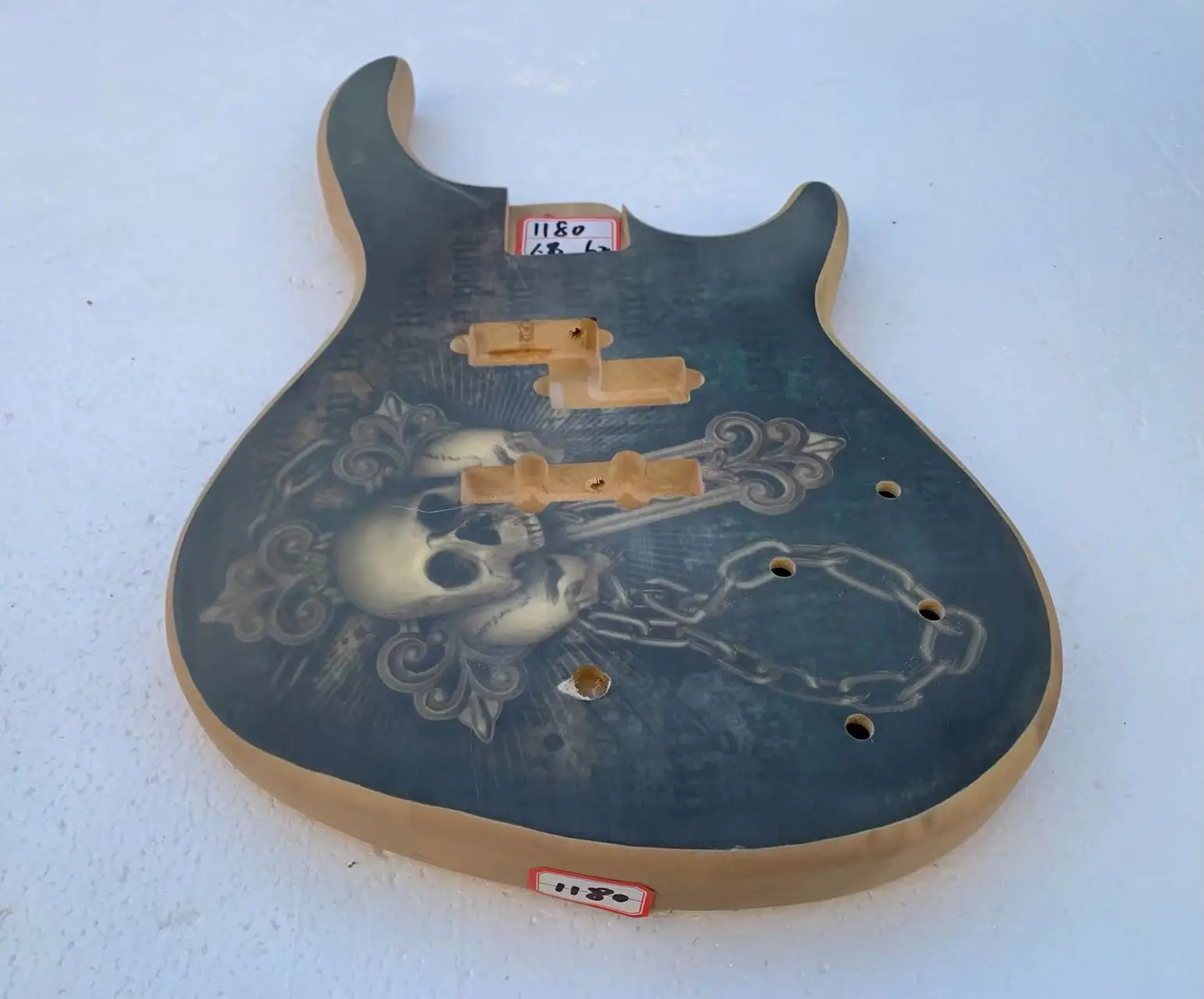 DIY Custom Body for Electric Bass Guitar Guitarra Basswood with Beautiful Top for Active Pickups in Stock Discount