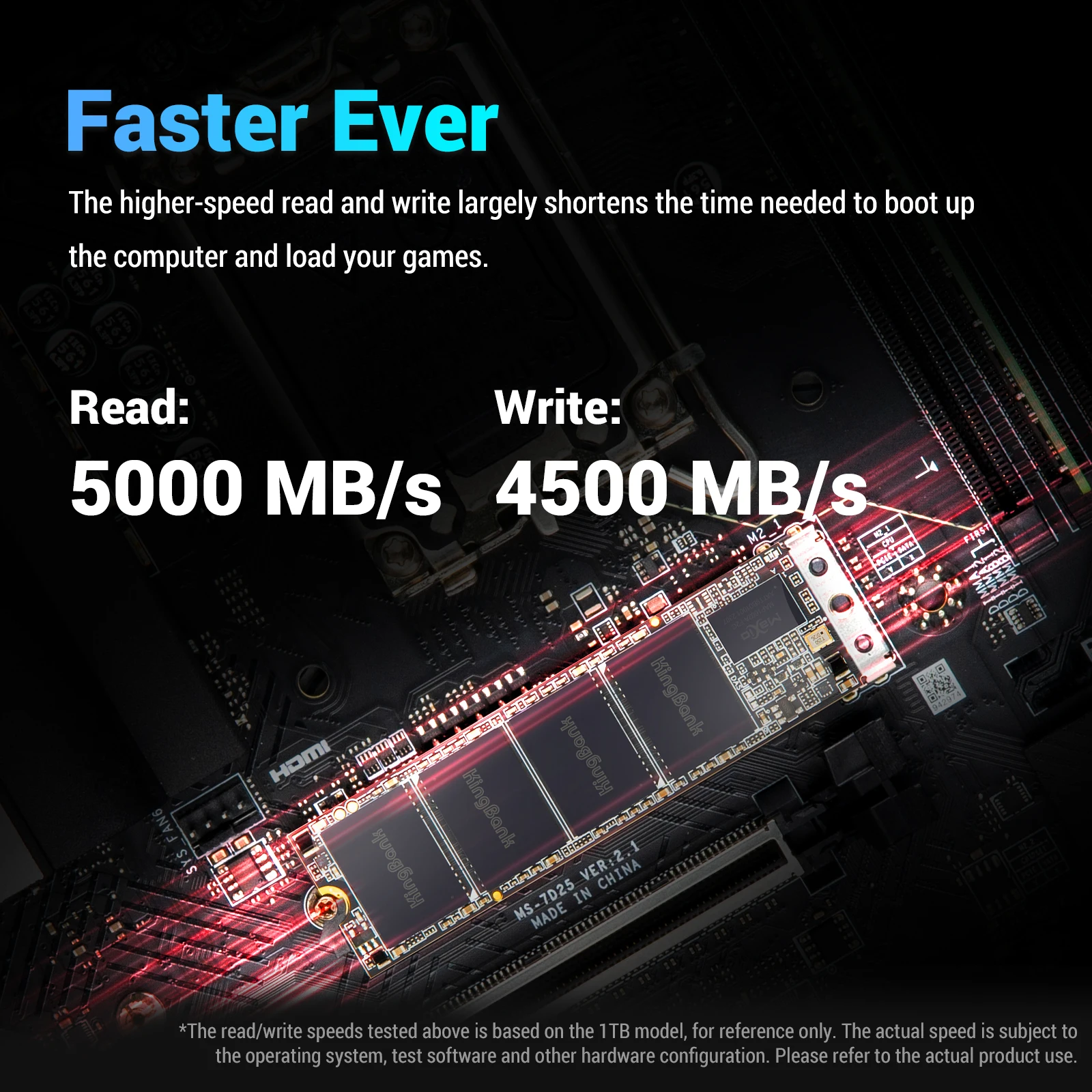 Kingbank KP260 SSD Gen4x4ความเร็วสูง5000MBs 2TB 1TB 512GB M.2 2280 SSD NVMe1.4 M2 Solid State Drive ภายในสำหรับแล็ปท็อปเดสก์ท็อป