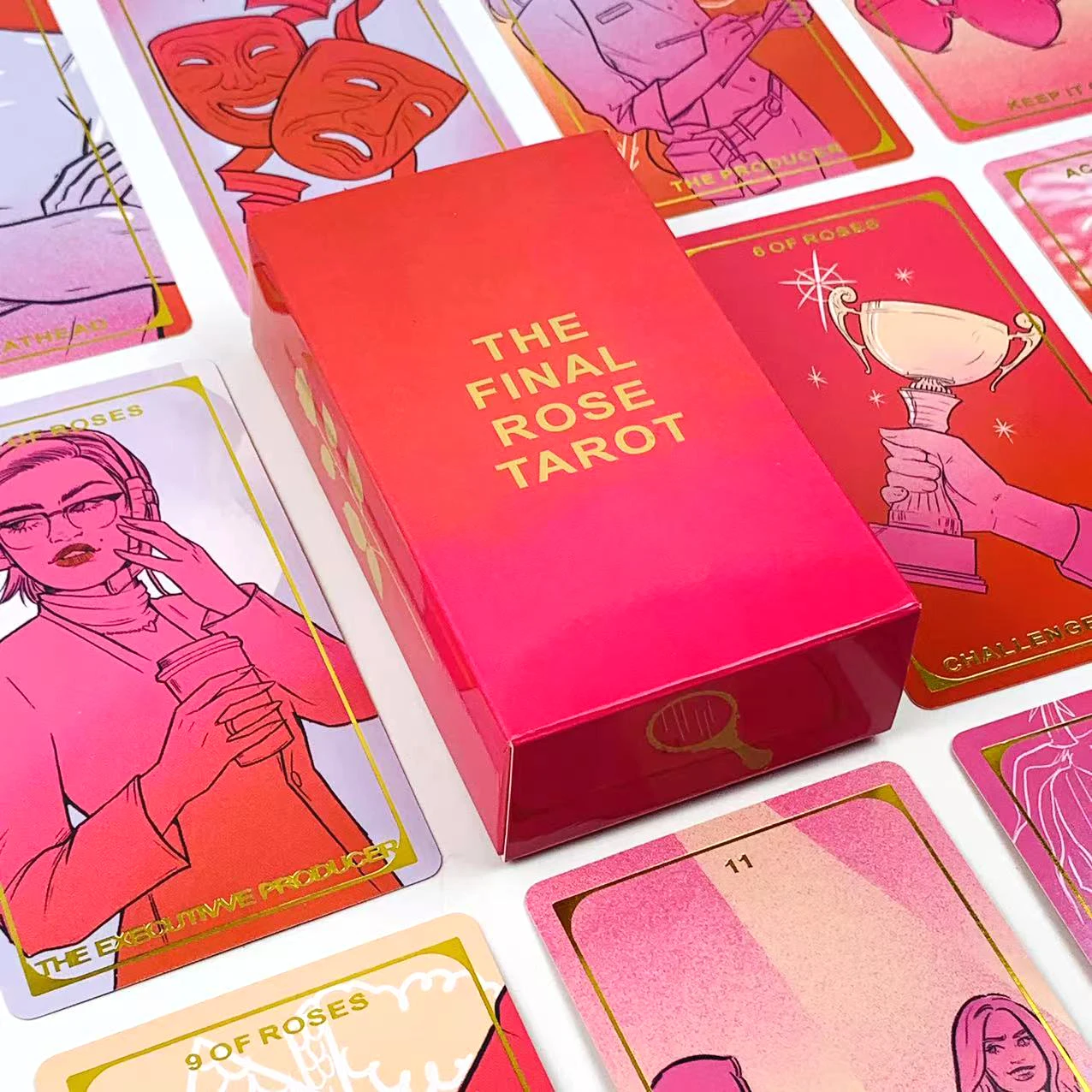بطاقة التارو الوردية النهائية 78 قطعة لعبة بطاقة عرافة مصير الحظ مع كتاب دليل ، ليلة ممتعة للعائلة #4