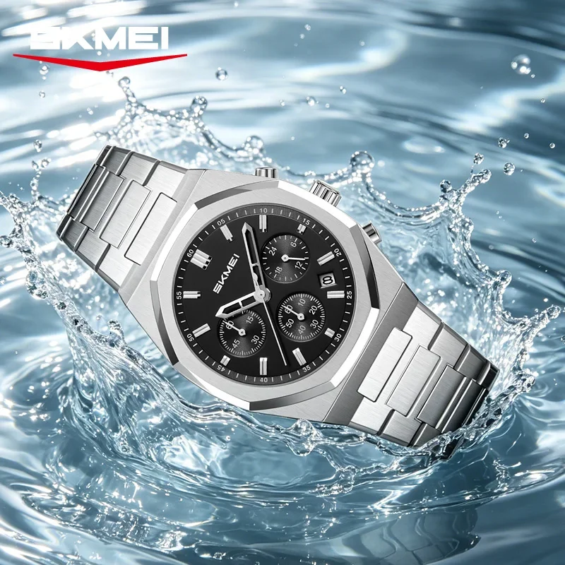 SKMEI 2682 Watch Luxury Watch Relógios Masculino Retro Business Exquisite Quartz Waterproof Night Light Chronograph Men's Watch