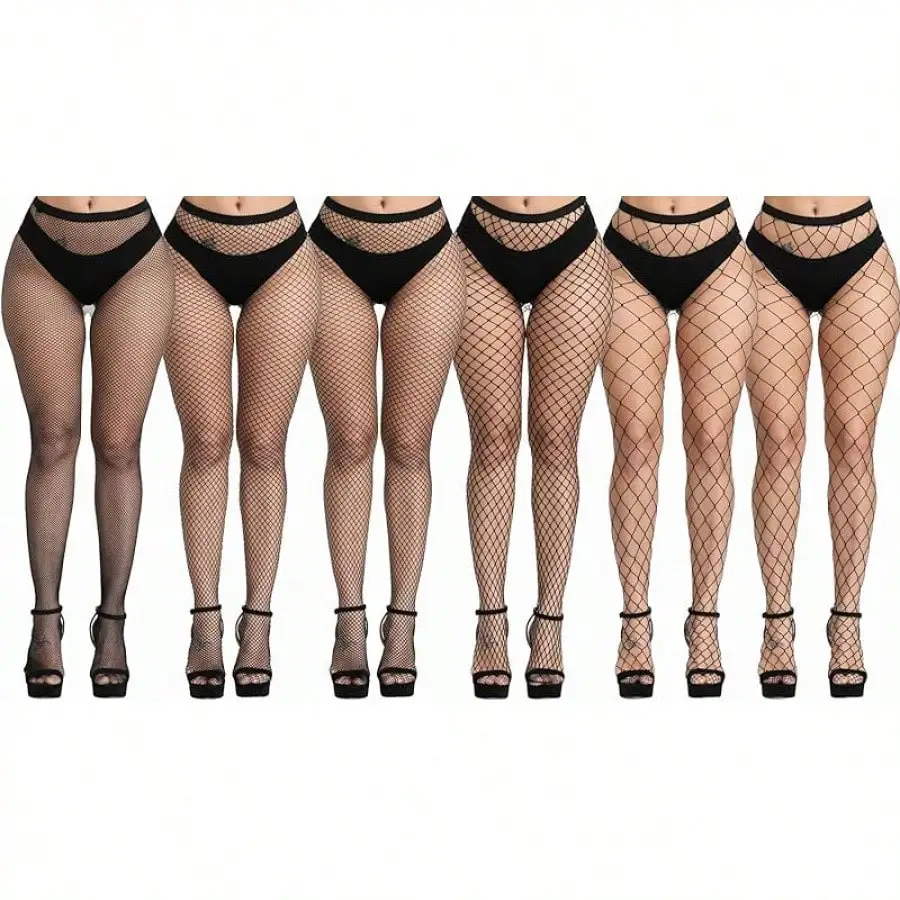 

Колготки-сетка больших размеров для женщин, чулки до бедра с черным поясом, сексуальное сетчатое белье
