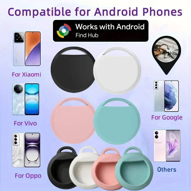 علامات تعقب ذكية لنظام Android (ليست IOS أو Huawei)، جهاز تعقب بلوتوث يعمل مع تطبيق Google Find My، مكتشف العناصر لمفتاح الأمتعة