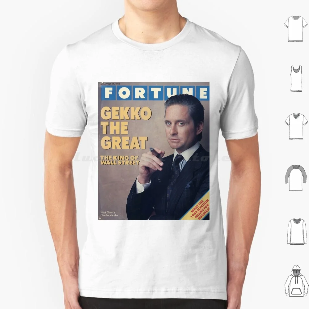 T-shirt Gordon Gekko Fortune Magazine, grande taille, 100% coton, Magazine Money Wealth Greed Greed Is Good Gordon Gekko Gekko