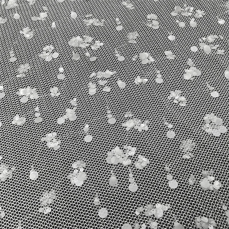 New honeycomb hole sequin mesh fabric, used for stage costumes, performance costumes, bags, and DIY sewing fabric