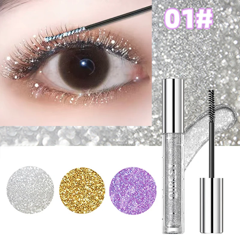 Diamond Mascara Shining Galaxy Sequins Sweat Proof Glitter Eyelashes Quick Dry Lasting Curling Thick Mascara Shimmer Makeup 1pcs