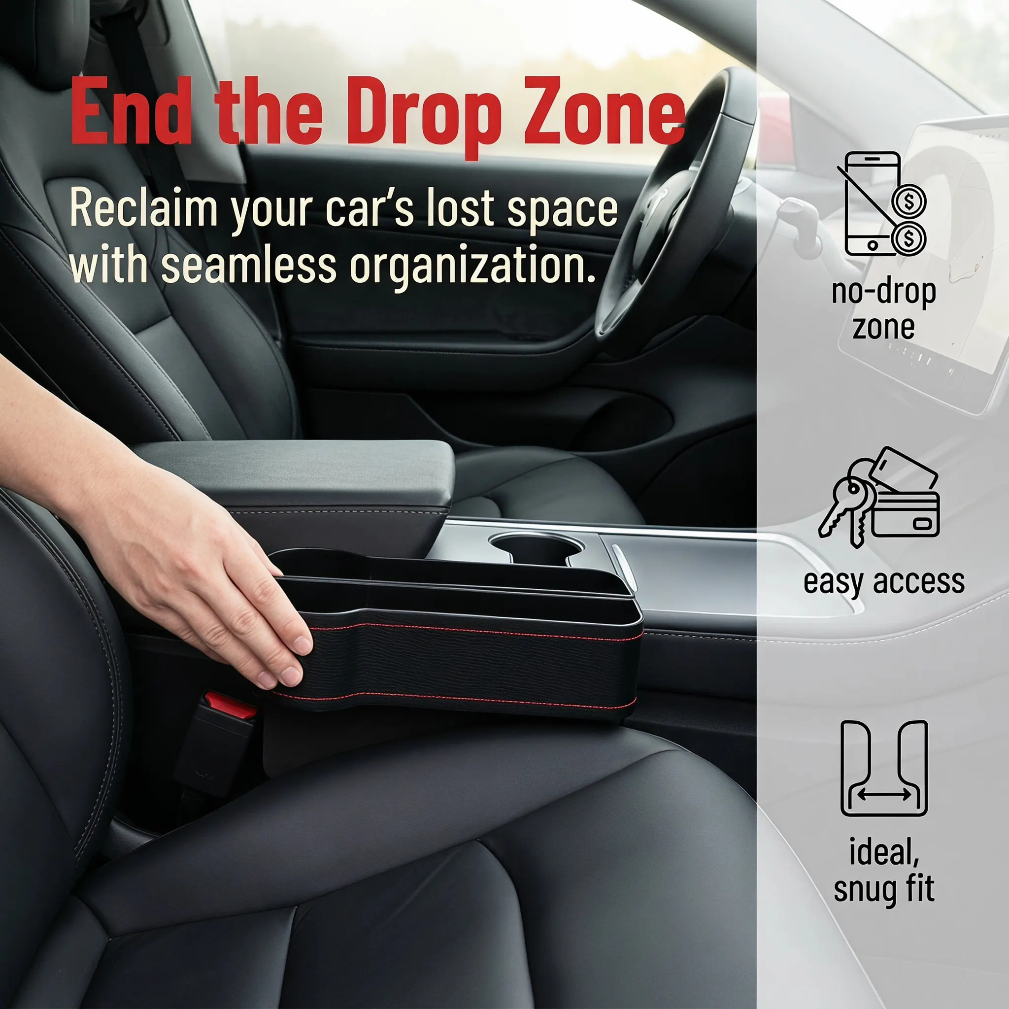 กล่องเก็บของสำหรับช่องว่างเบาะ - Car Trunk Organizer บทวิจารณ์และราคา