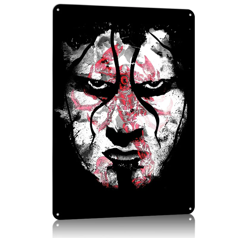 ملصقات ملصق معدنية من الألومنيوم للمصارعة على جدار الفن جدارية قابلة للتخصيص علامات القصدير المعدنية لتزيين جدران الفن
