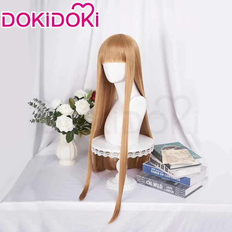 En STOCK peluca Holo Anime Spice and Wolf Cosplay peluca orejas cola DokiDoki mujeres Cosplay sintético resistente al calor Halloween