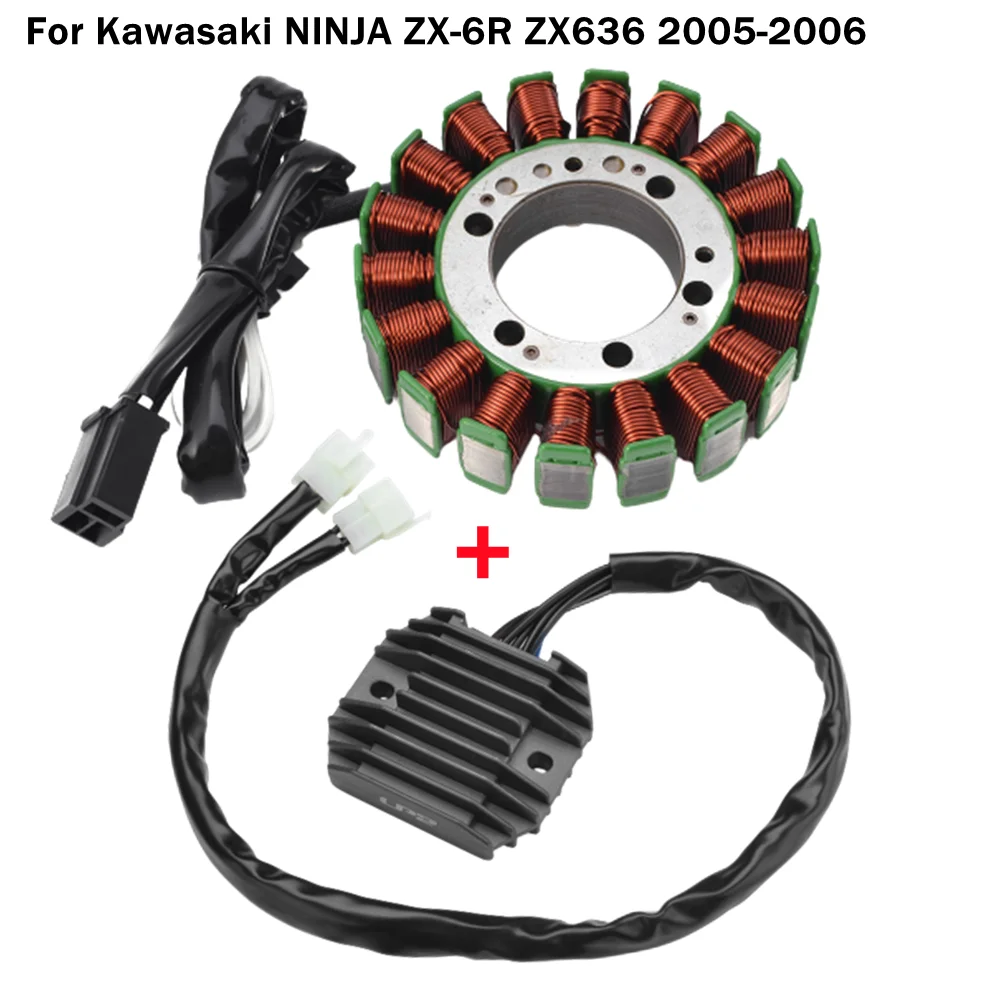 

Motorcycle Stator Coil + Regulator Rectifier for Kawasaki ZX636 Ninja ZX6R ZX 636 Ninja ZX 6R ZX-6R 2005 2006