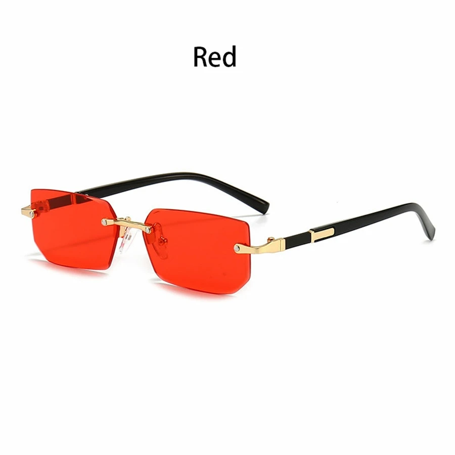36 Stück randlose Sonnenbrillen für Männer und Frauen, rechteckige Verlaufsgläser, Metallrahmen, farbige Gläser, Unisex-Brillen, luxuriöse Mode – Detail 6