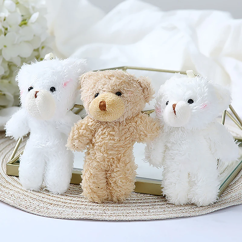 11cm Kawaii orso peluche bambola portachiavi giocattoli cartone animato animale peluche bambole di pezza ciondolo portachiavi per ragazza compleanno piccolo regalo Decor