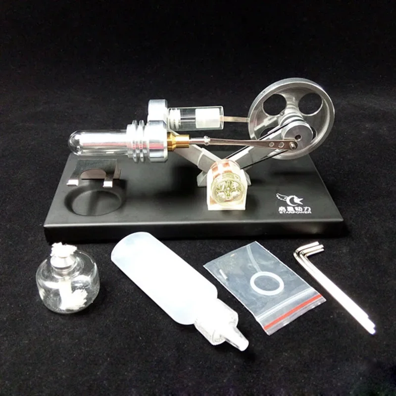 Sterling Engine Model Full Metal Belt Generator New Energy Environmental Gifts Physical Technology Invention Production