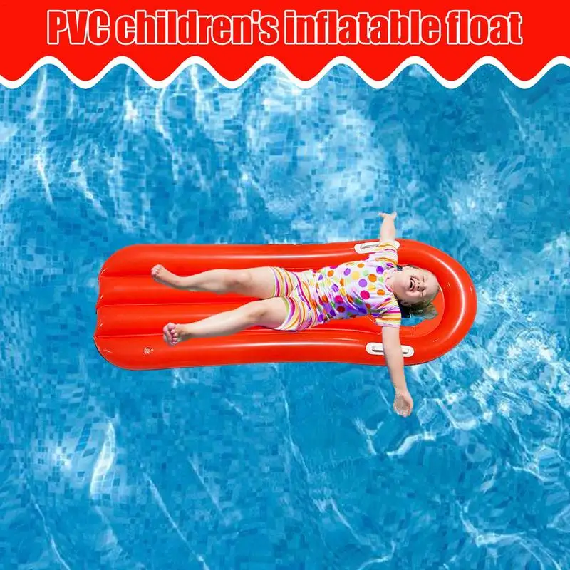 Body Boards For Beach Portable Red Kids Surfboard Red Inflatable Surf Body Board With Easy-Grip Handles Floating Couch