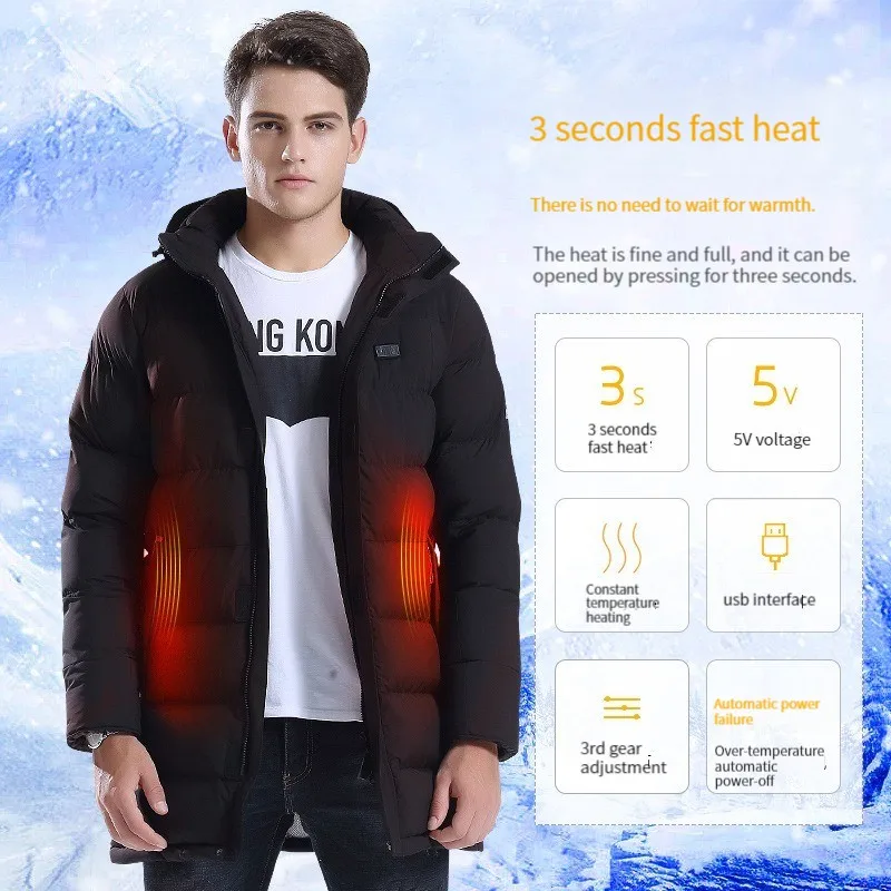 

Winter USB Heating Jacket Men and Women Parka Outdoor Hiking Jacket Thick thermal Cotton coat Windproof Waterproof Windbreaker