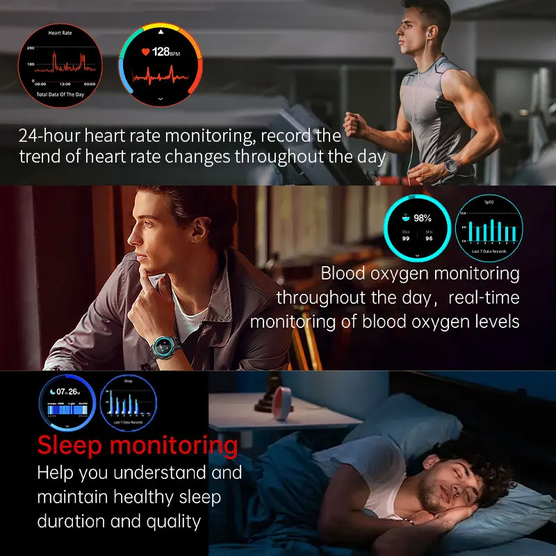 LIGE 1.43-calowy ekran Amoled, smartwatch z funkcją połączeń Bluetooth, latarką LED z światłem UV, wodoodporność 5ATM, smartwatch sportowy do aktywności na świeżym powietrzu dla mężczyzn