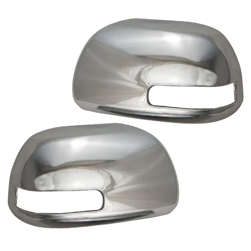 

1 Pair Exterior Side Door Rear View Mirror Cover Trim Cap with Signal Light Hole Chrome Silver Fit for Toyota Tacoma 2012-2015