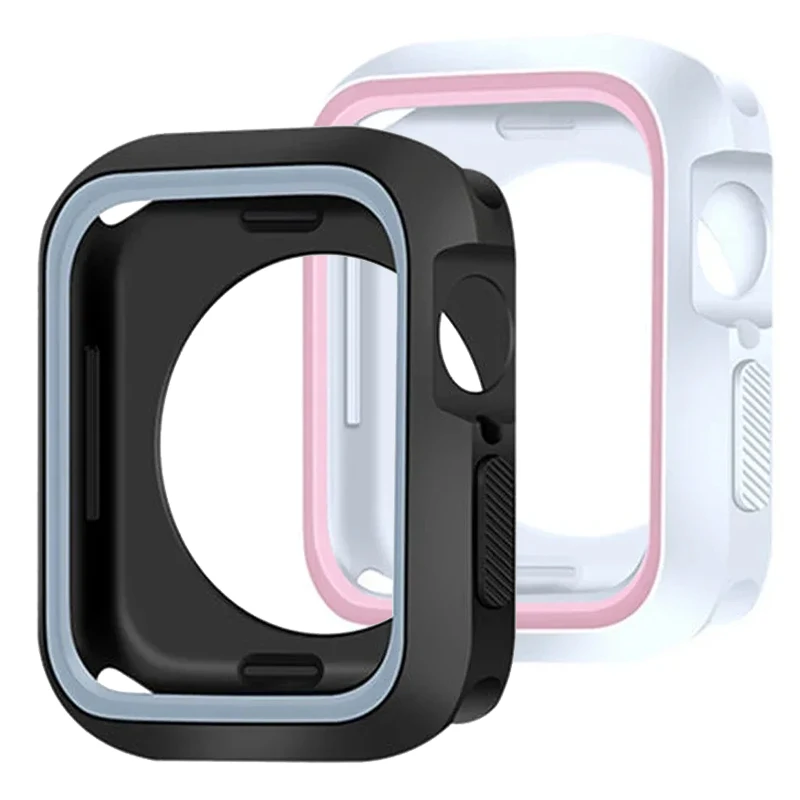 ปลอกซิลิโคนป้องกันกรอบกันกระแทกเคสสำหรับ Apple Watch 41มม. 45มม. 44มม. 40มม. สำหรับ iWatch Series 9 8 7 6 5 SE