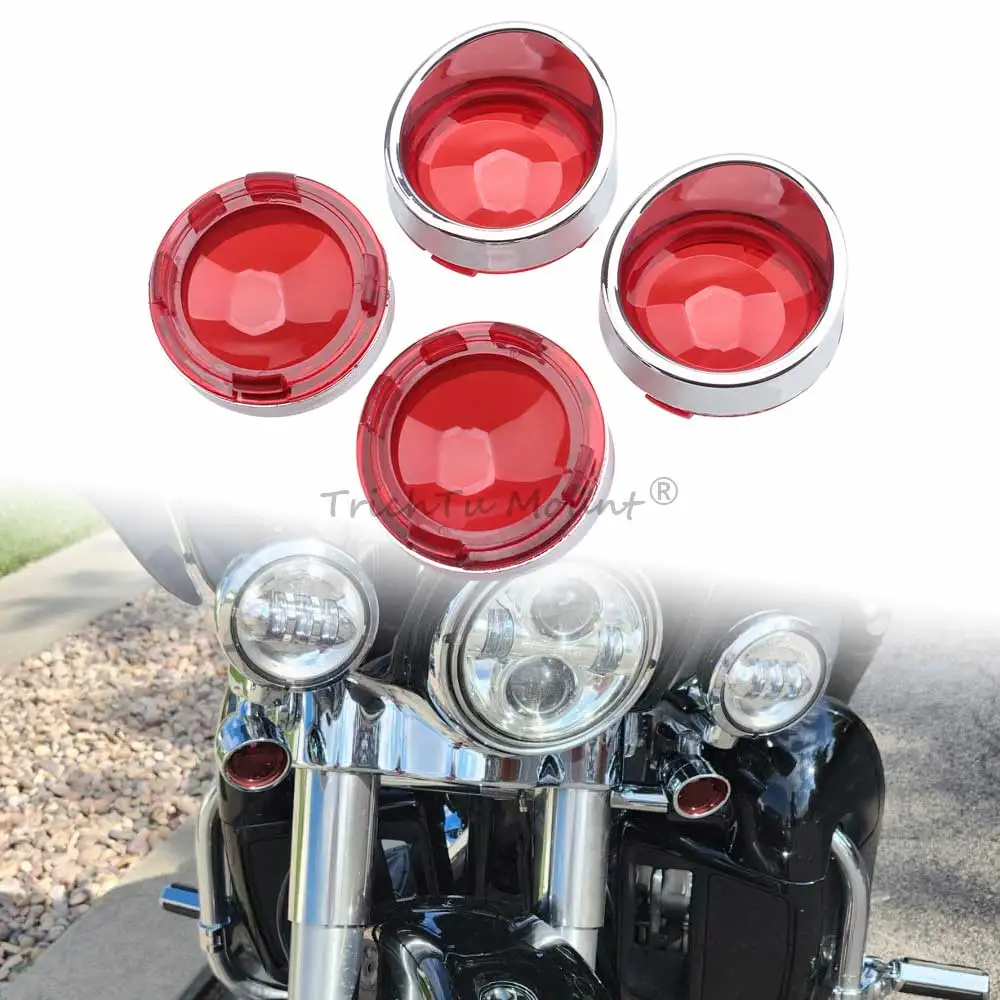 

2 pair Motorcycle Turn Signal Indicator Light Lamp Lens Cover For Harley Dyna Super Glide Sport FXDX Sportster 883 XL883
