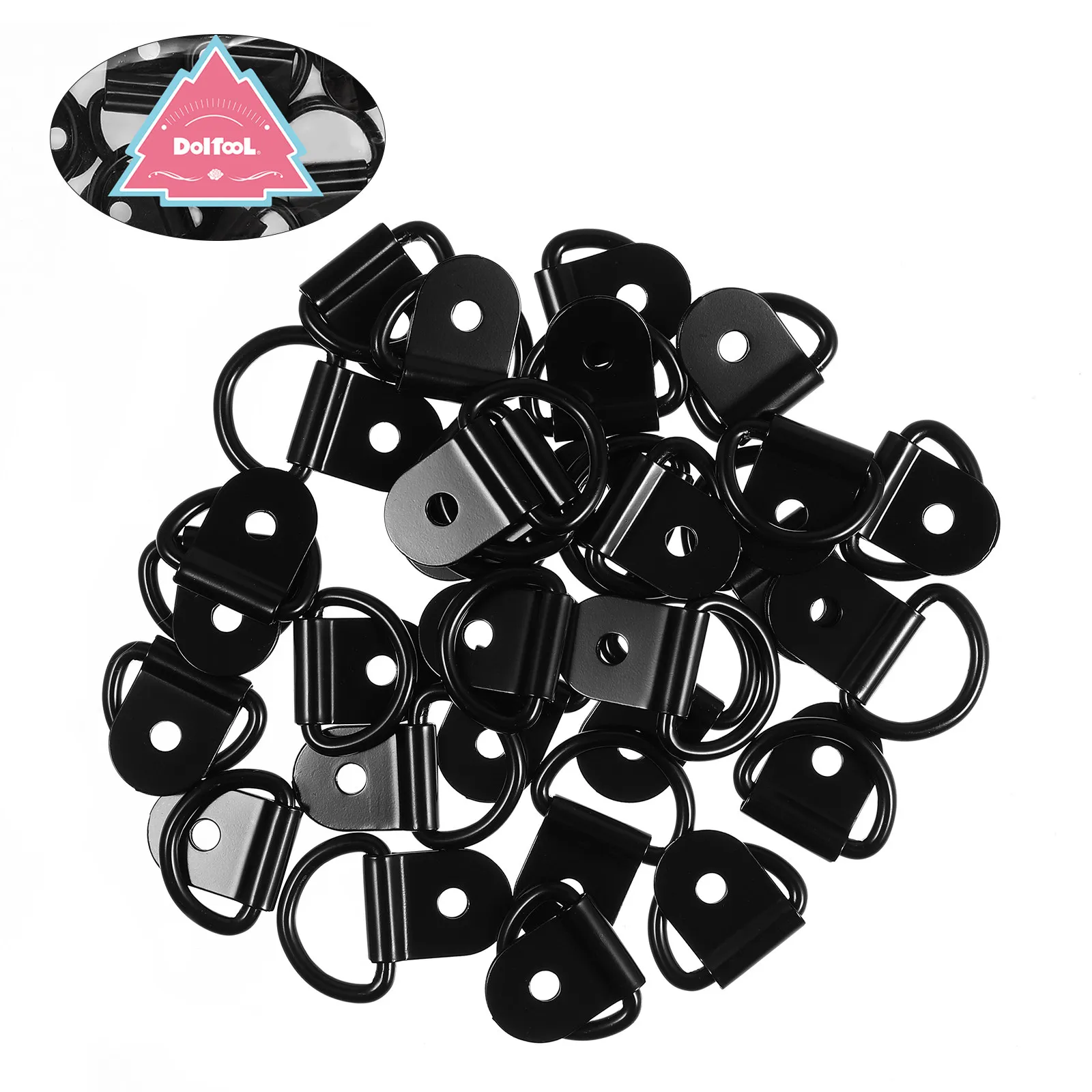 

30Pcs D-Shaped Ring Hangers D Rings Picture Frames Oil Paintings Photo Frame Accessories Easy to Install Living Room Bedroom