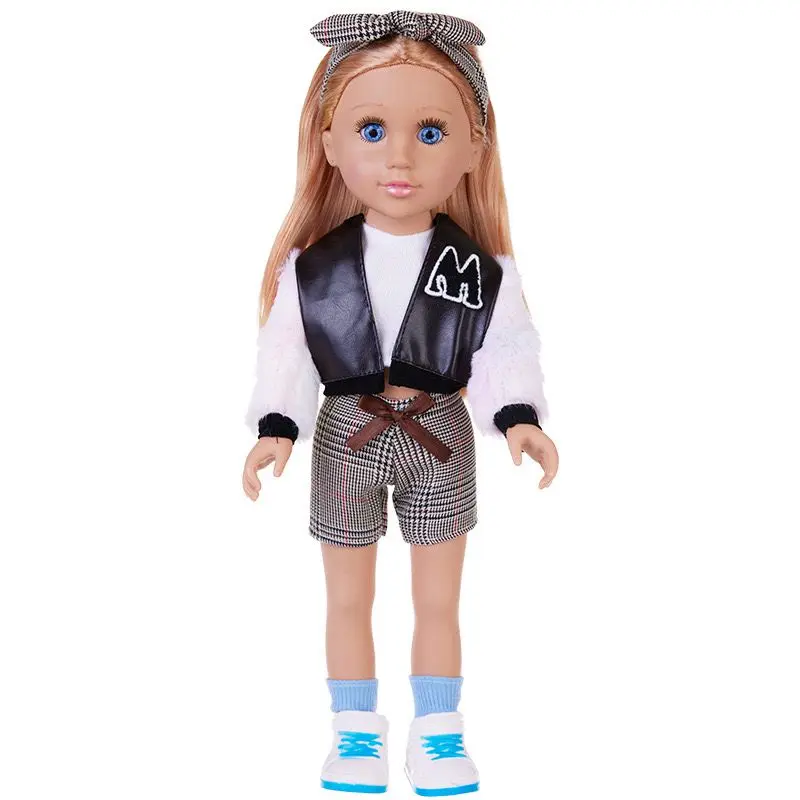Kawaii 18 Inch Reallistic Silicone Simulation Doll With Clothes American Dolls Playing House Game Best Birthday Christmas Gift