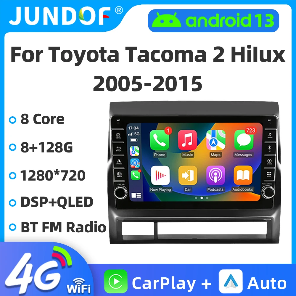 

Jundof Car Multimedia Player For Toyota Tacoma 2 N200 Hilux 2005-2013 radio wireless Carplay Android Auto 4G Wifi 2din