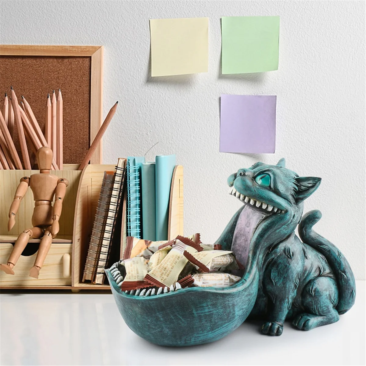 

NNVC Хэллоуин миска для конфет статуя кошки блюдо для конфет для офисного стола миска для ключей для прихожей большой рот кошка подарки