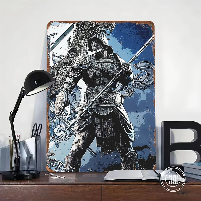 Gladiator For Honor Printed Poster Customized Wall Art Retro Vintage Metal Tin Signs for Home Decor Room Bedroom Decoration Cozy