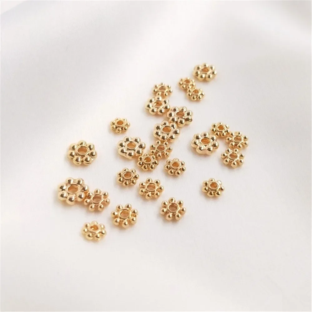 

14K Gold Plated Snowflake diy handwork accessories bracelet necklace jewelry spacer loose bead material