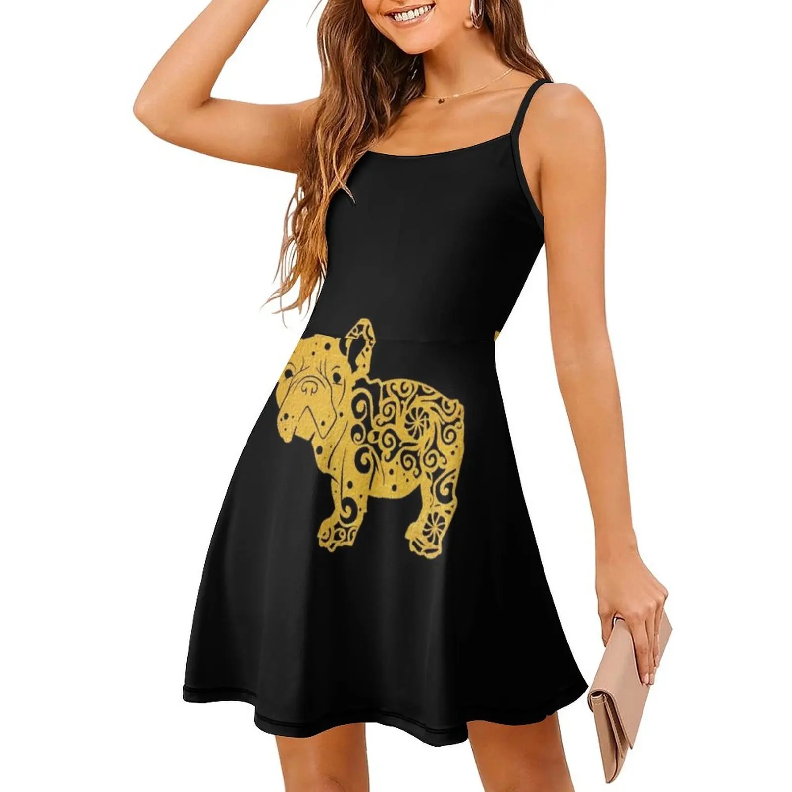 Pug Pup Puppy Dog Papercut Mandala Art Women's Streetwear Party Dress Trendy Print Club Clothing For Female Pug Pug Puppy Pug view 3