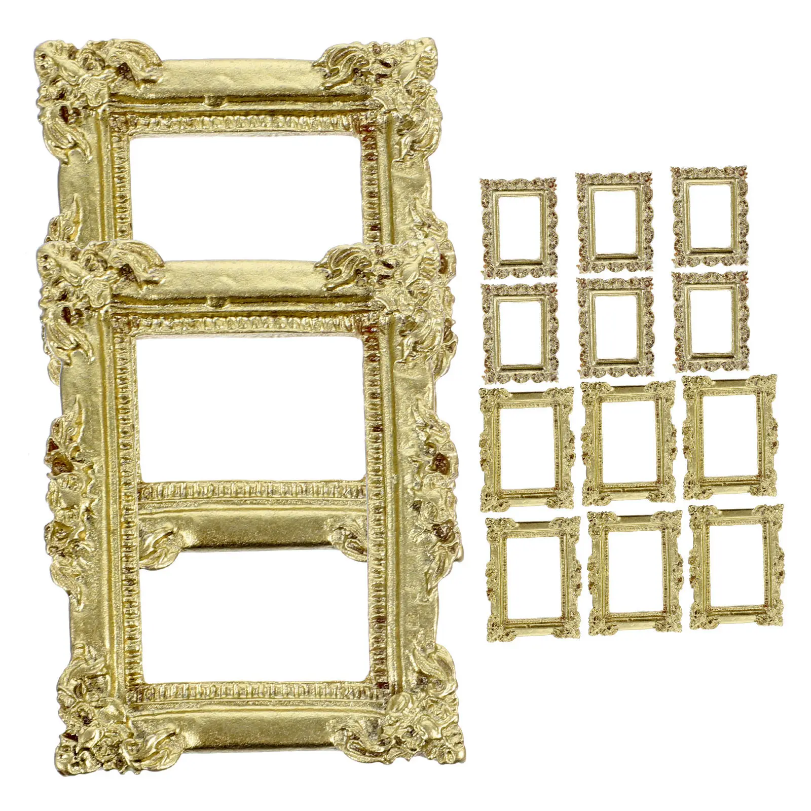 20Pcs Miniature Resin Picture Frames Retro Vintage Style Small Mini Photo Frame DIY Craft Decor Phone Case Accessories