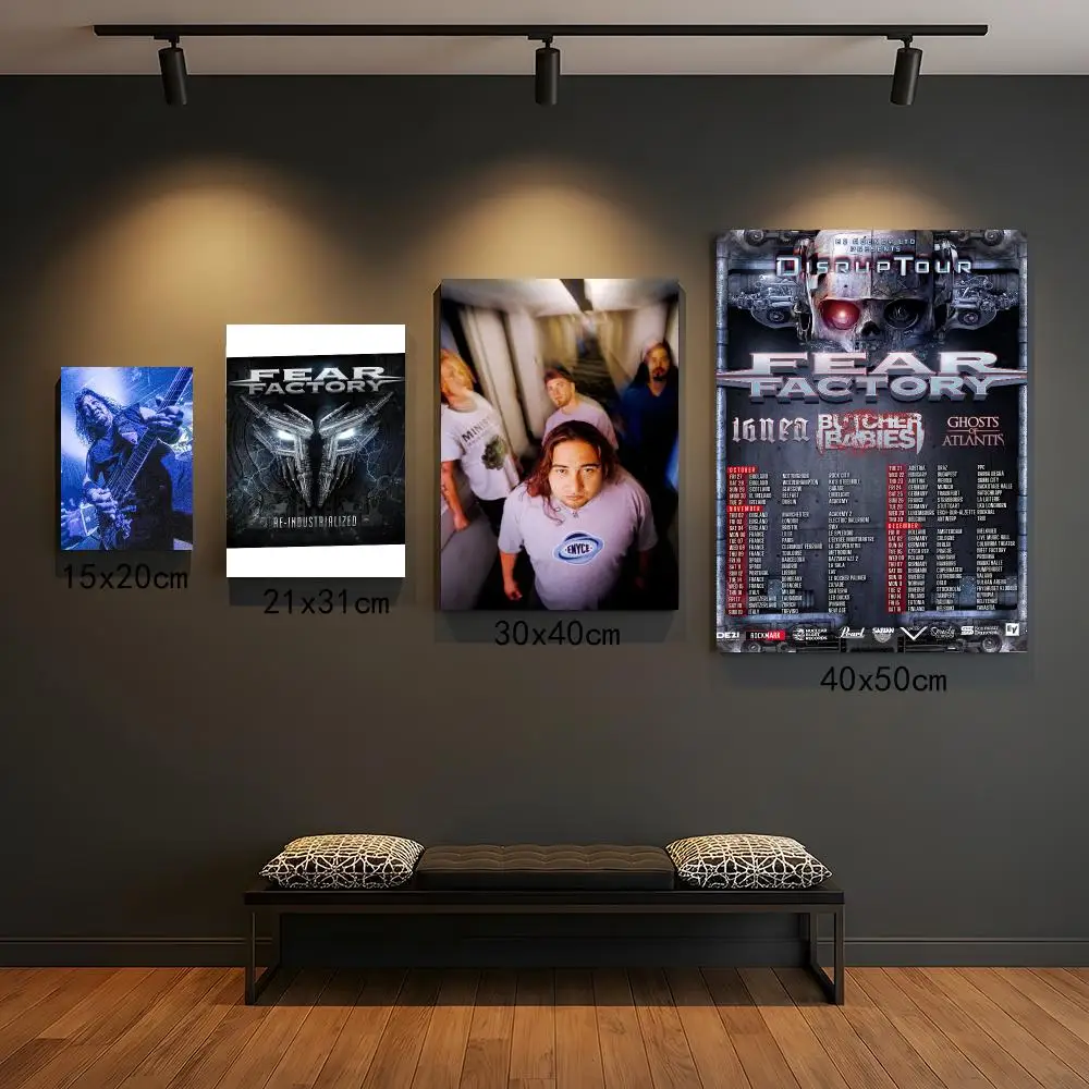 band F-Fear Factory-Y Poster Self Adhesive Wall Decor for Modern Home Cafe Office and Bar