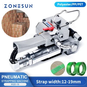 Машина для обвязки ZONESUN, пневматическая машина для обвязки от 13 до 19 мм, ПП и ПЭТ, для термоклея