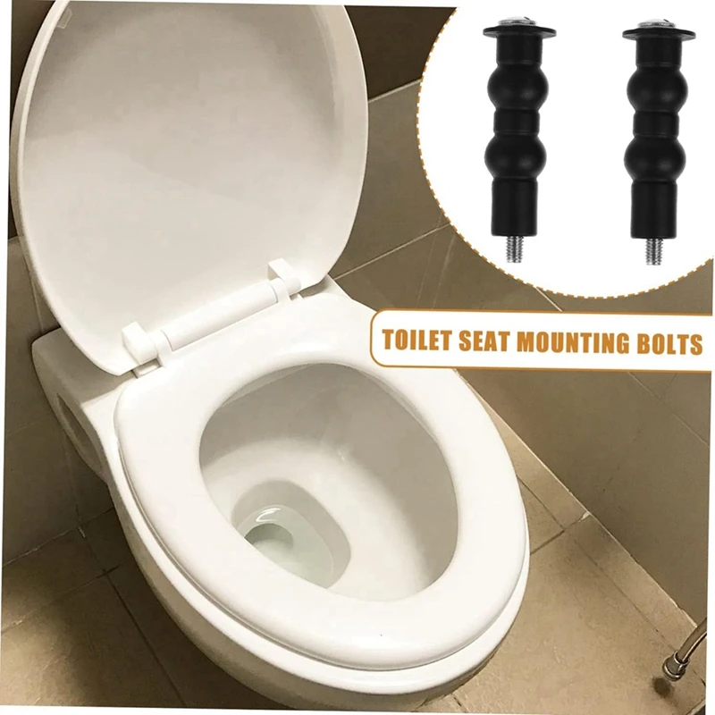 ГОРЯЧИЙ! 4 шт. винты для унитаза, крепежные болты для унитаза, колпачки для болтов сиденья унитаза, подходят для верхнего крепления унитаза, болты для сиденья унитаза, черные