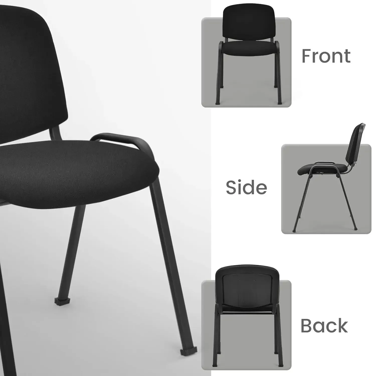 Set of 5 Conference Chair with Ergonomic Upholstered Seat, Non-Slip Foot Pad