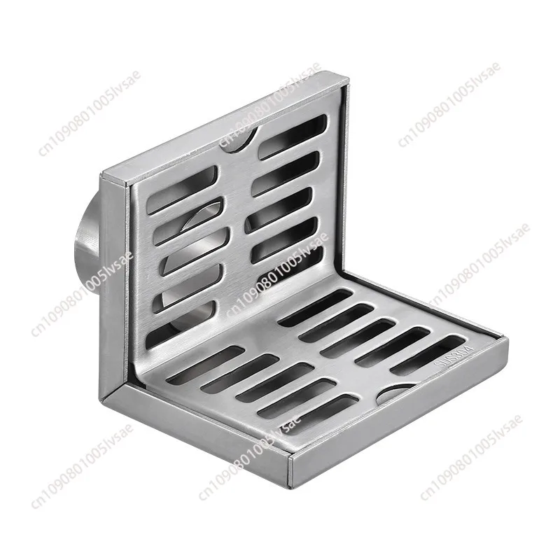 304 stainless steel thickened wall floor drain, hotel bathroom side row L-shaped floor drain 50 balcony corner floor drain
