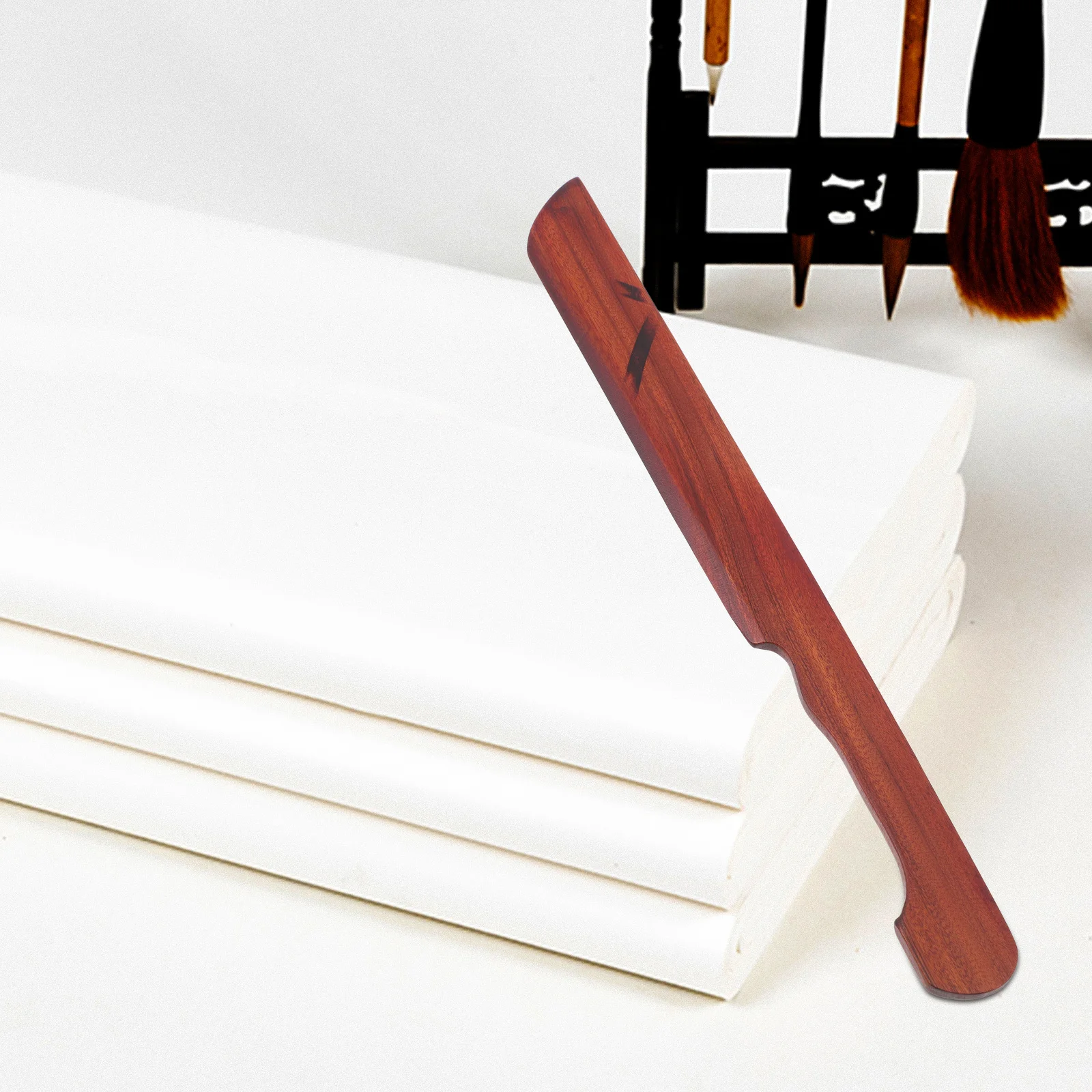 1 قطعة خشب الصندل الأحمر شوان الة قطع الورق السلس المواد الخشبية المحمولة رسالة فتاحة المغلف الشريحة القاطع ورقة قطع أداة مكتب #2