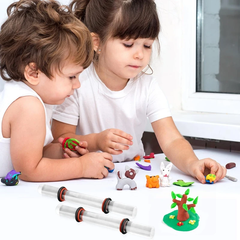 

2 Pieces Polymer Clay Roller Tools, Acrylic Roller Clay Rolling Pin with Thickness Ring for Clay Art Craft DIY Tools-A51M