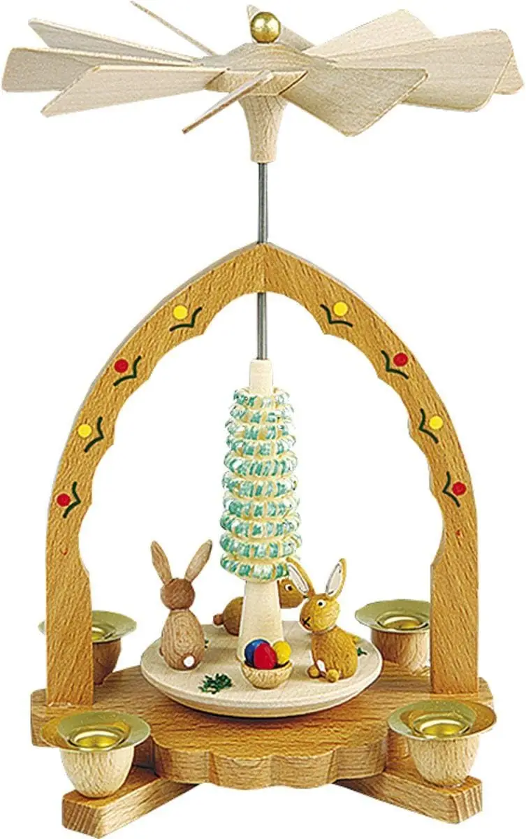 

16410 Richard Glaesser Pyramid-Rabbit Family-7" H x 5" W x 4.5" D, Brown