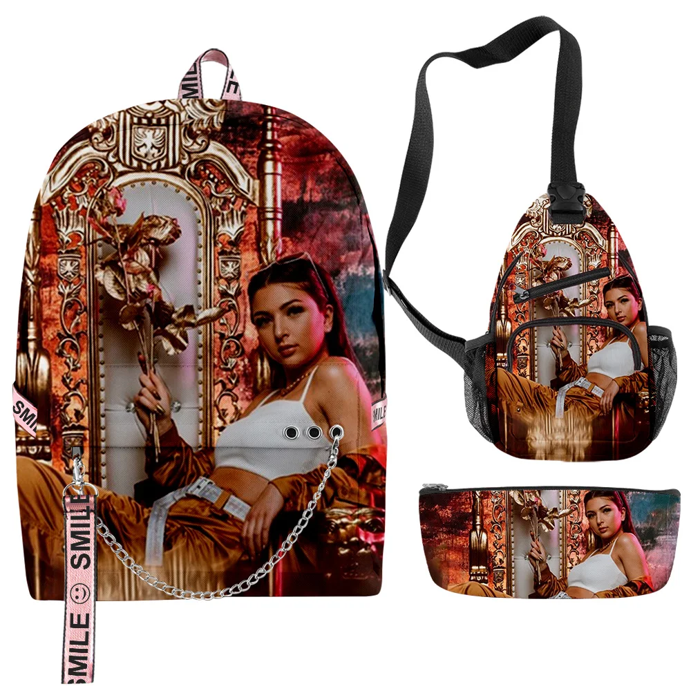 

Cartoon Youthful Eva Queen 3pcs/Set Backpacks 3D Printed Oxford Waterproof Notebook multifunction Backpack Chest Bag Pencil Case