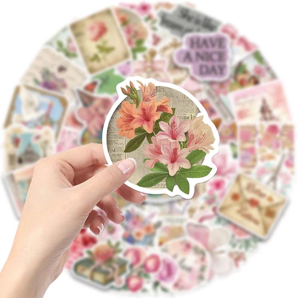 

10/30/50pcs Retro Pink Collage Doodles Stickers Aesthetic Girl Graffiti Sticker for Suitcase Notebook Guitar Vintage Sticker Toy