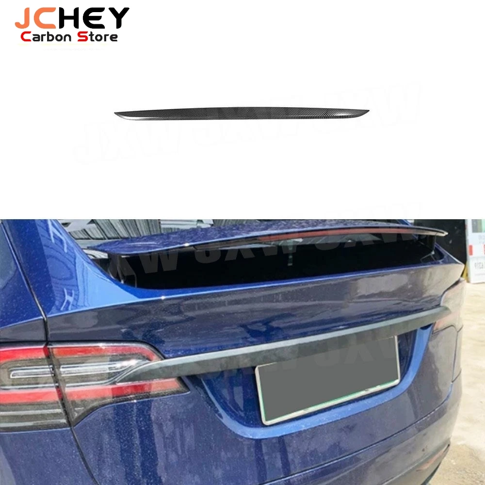 

JCHEY Carbon Fiber Rear Trunk Door Trim Cover Sticker For Tesla Model X SUV 2020 Car Accessories