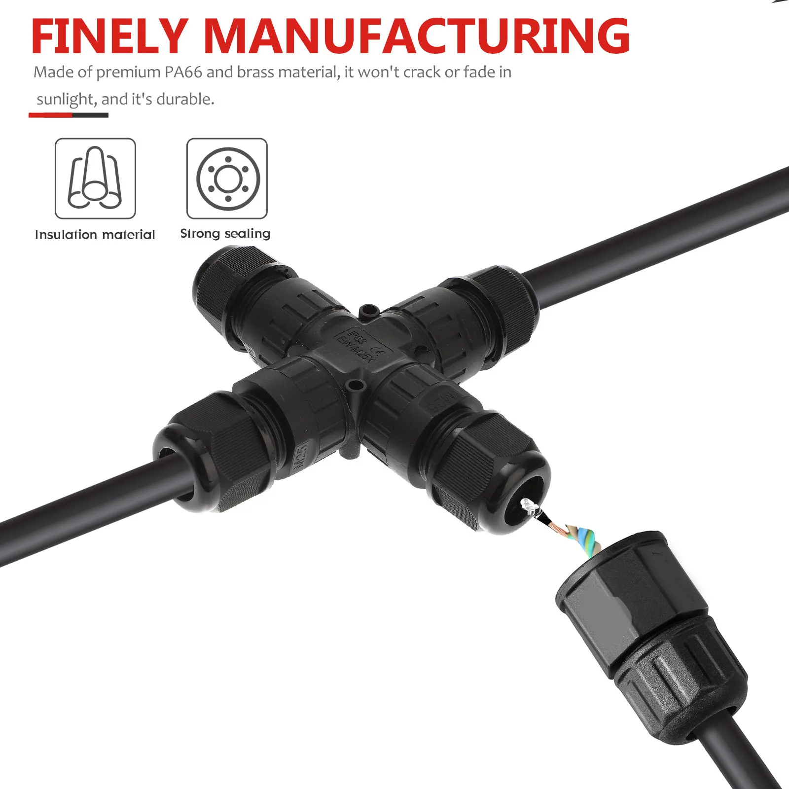 

Waterproof Cable Glands Brass Material Outdoor Power Connector Durable Uv Resistant Cable Protector For Led Lights Street