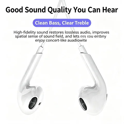 For Apple iPhone 15 14 13 Pro High-Fidelity Bluetooth Wired Headset Type-C 3.5mm Suitable For Samsung Xiaomi ipad Tablet