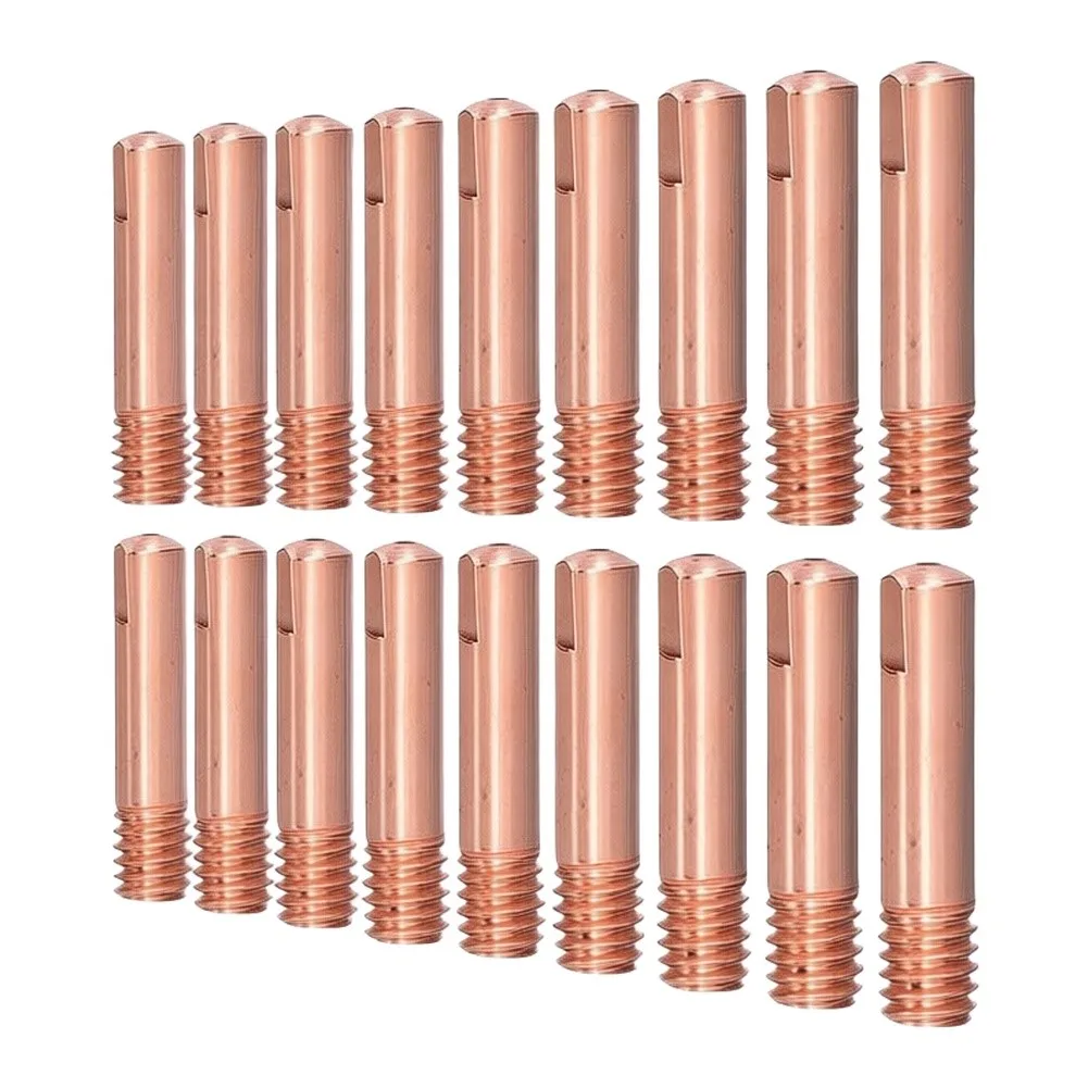 Pure Copper For MIG for contact Tips 20 Pack for Welding with Standard External Thread and Four Nozzle Sizes 0.8 to 1.2mm