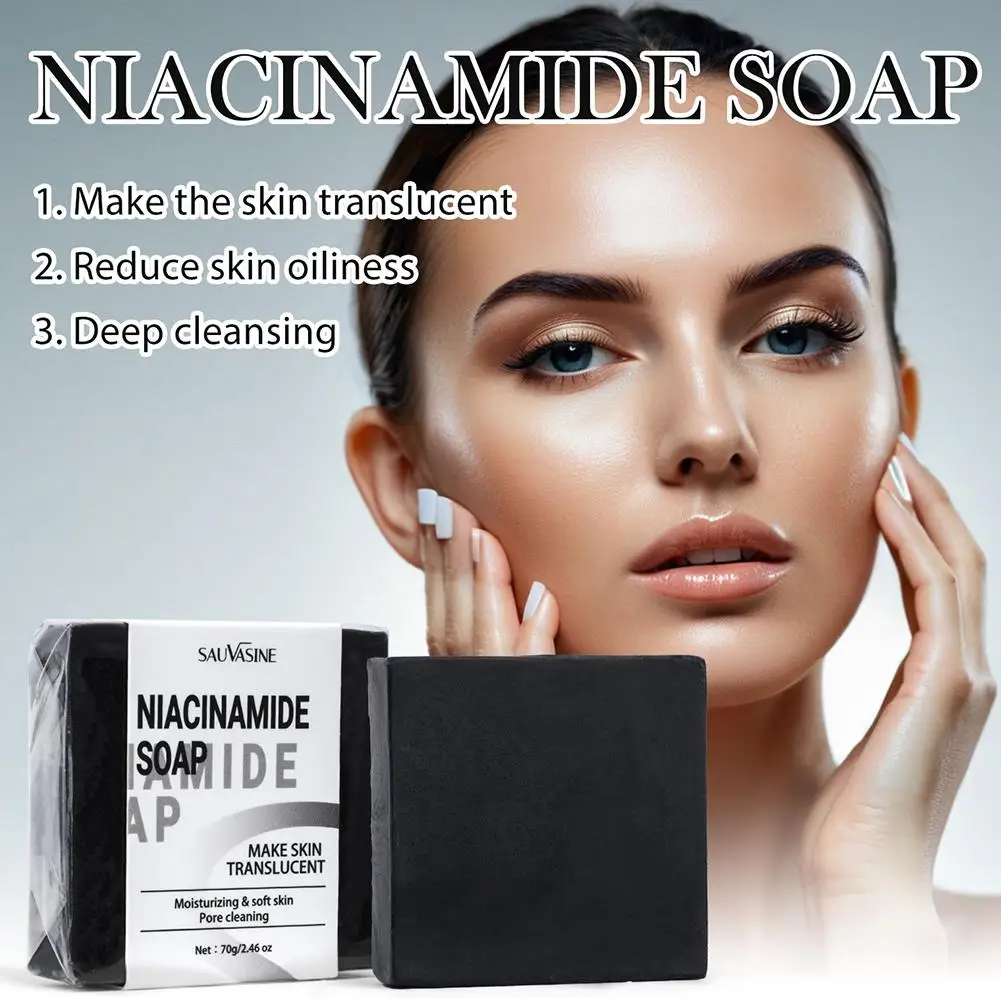 Jabón hecho a mano de niacinamida para hidratar la piel, Ácido Kójico, hidratante facial, limpieza profunda de poros, Soa X7I2, 70G