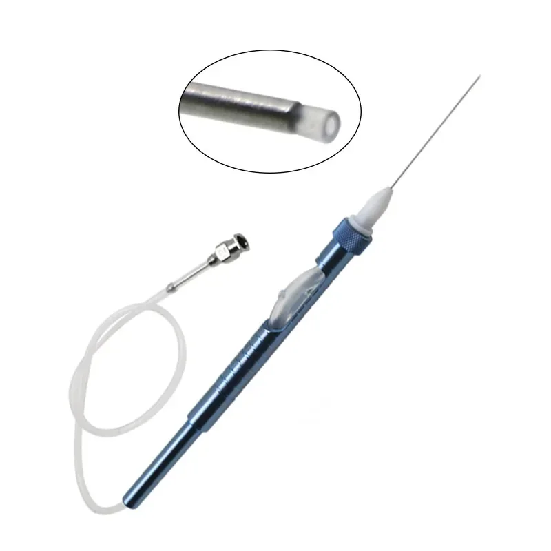 

GREATLH Flute Needle Titanium Backflush Handle Eye Straight Type Flushing Class with Silicone Tube Ophthalmic Surgery Instrument