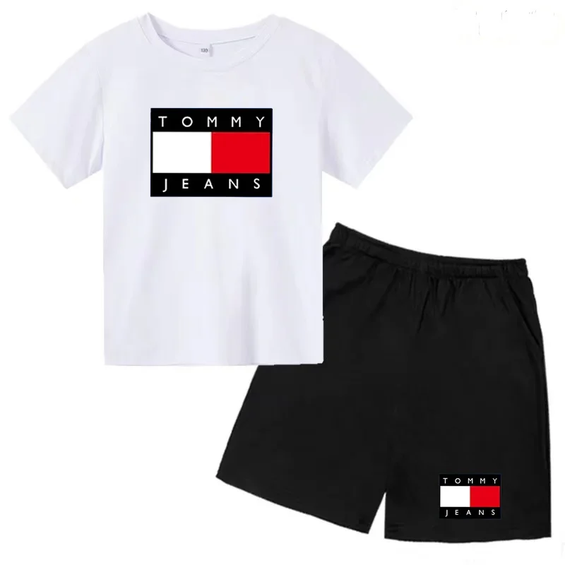 T-shirt et short à la mode pour garçons et filles, vêtements de sport pour tout-petits de 3 à 12 ans, ensemble de jogging décontracté, beaux vêtements de phare charmants, 2 pièces